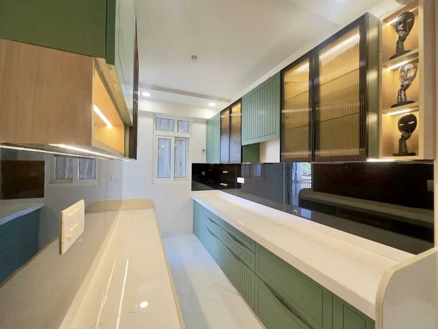 Kalyan EVA actual 3 BHK flat · Kitchen and cabinetry