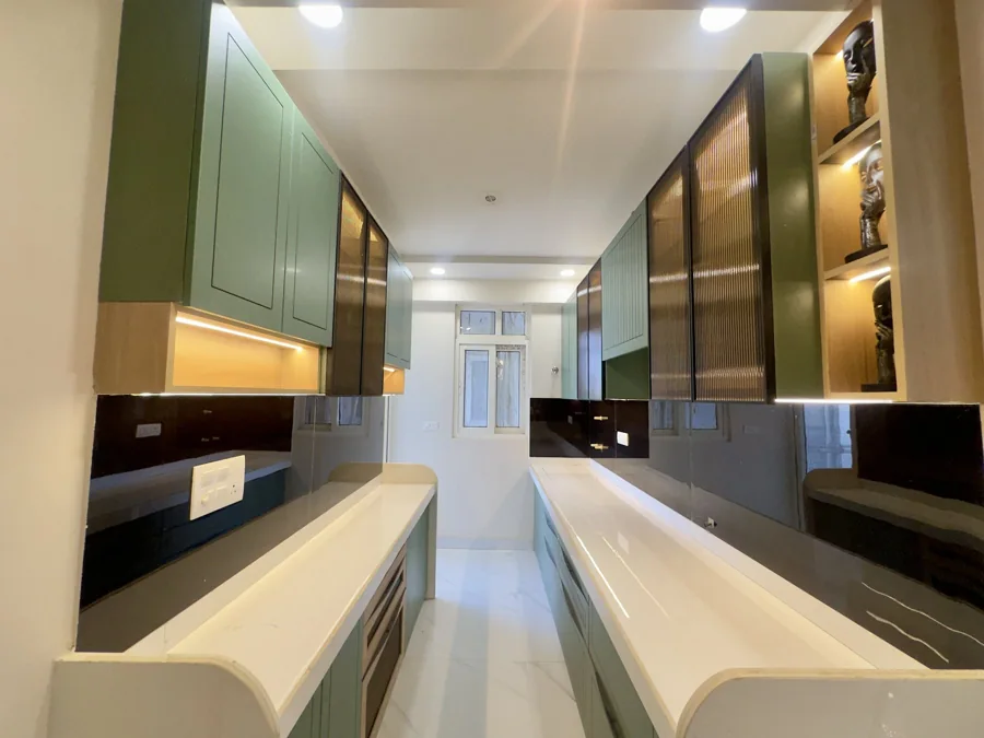 Kalyan EVA actual 3 BHK flat · Kitchen and storage